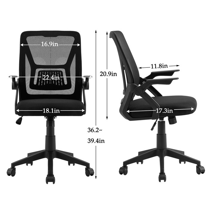 Vecelo Home Office Desk and Chair Set Computer Desk and Ergonomic Mesh